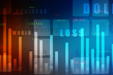2d rendering Stock market online business concept. business Graph 
