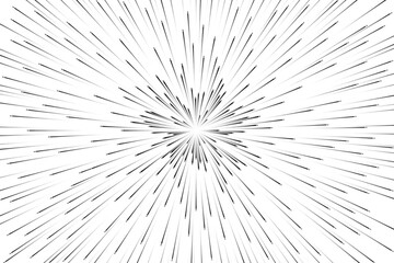 Abstract Black and White Geometric Spatial Pattern. Festive Firework Isolated on White Background. Illustration of Explosive Starburs with Rays. Raster. 3D Illustration