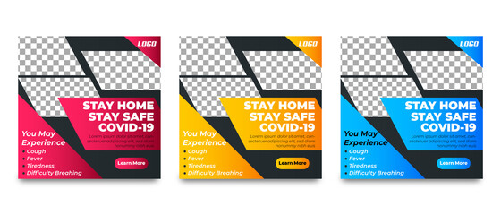 Covid-19 Social Media Banner, Covid-19 Coronavirus Social Media Banner Post Templates, Social Media Design, Social Media Post Template, Covid-19 Social Media Pack 