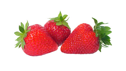 Srawberries isolated on white.