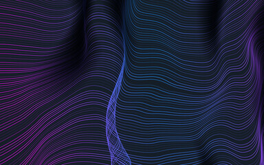 Wavy line abstract with shadow background