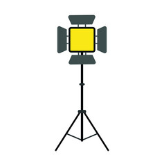 led spotlight for photography, icon on white background
