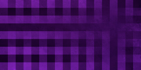 Black purple checkered background. Wide angle rough stylized texture wallpaper with copy space for design.