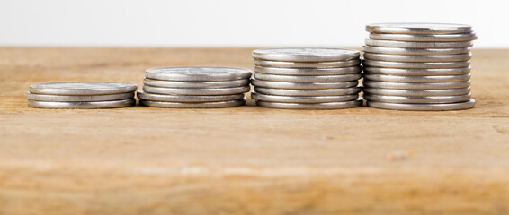 pile of silver coins
