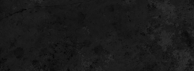 Fototapeta na wymiar Panorama of black grey concrete texture, Rough cement stone wall, Surface of old and dirty outdoor building wall, Abstract nature seamless background