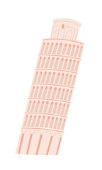 leaning tower of Pisa. Italy. Vector illustration.