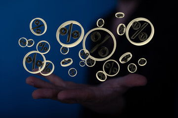 percent sign percentage icon interest rate.