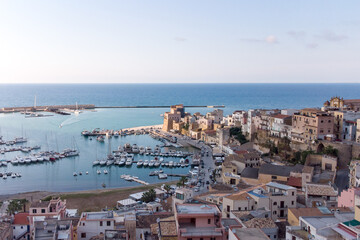 Veduta aerea della Città di Castellammare del Golfo, in Sicilia.