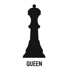 Chess piece Queen on white and black. Vector illustration.