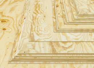 thin stacked pine plywood panels.