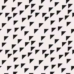 Repeated black triangles. Vector seamless triangles pattern. Same triangle shape wallpaper.