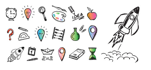 Back to school. Hand drawn vector illustration. Vector.	
