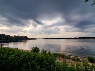 sunset over the lake
