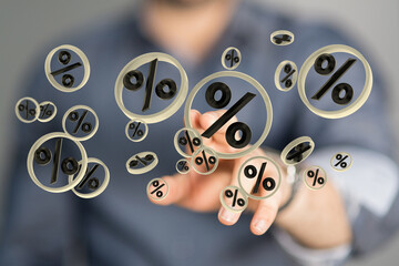 Blurred sale background percent 3d