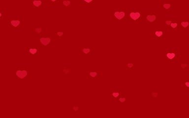 Valentine day red hearts on red background.