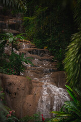 Fototapeta na wymiar Long exposure of tropical river in Jamaica.