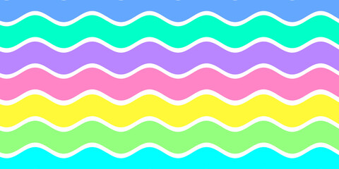 Abstract colorful lines wavy stripes  background. Unicorn rainbow pattern.