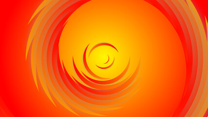 Orange yellow circles abstract background.3D illustration with paper cut style.