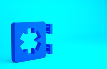 Obraz premium Blue Medical symbol of the Emergency - Star of Life icon isolated on blue background. Minimalism concept. 3d illustration 3D render