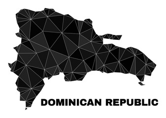 Low-poly Dominican Republic map. Polygonal Dominican Republic map vector combined of chaotic triangles. Triangulated Dominican Republic map polygonal model for political templates.