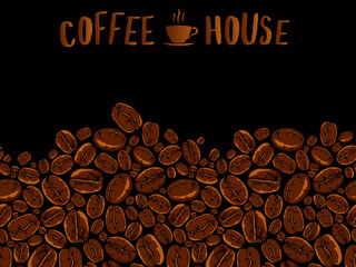 Coffee house. Showcase decoration for a coffee shop
