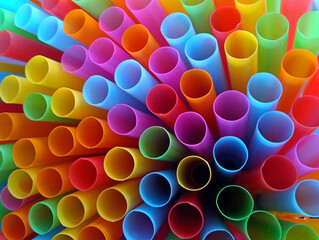 Photo  straw , tube water Colorful Bangkok, Thailand