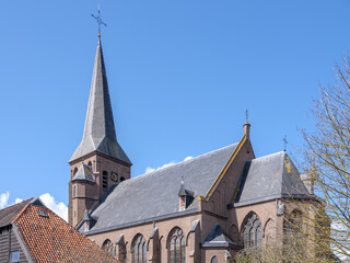 Fototapeta na wymiar HISTORICAL BUILDING H. Willibrordus kerk in Oldemarkt, Gemeente Steenwijkerland, Overijssel