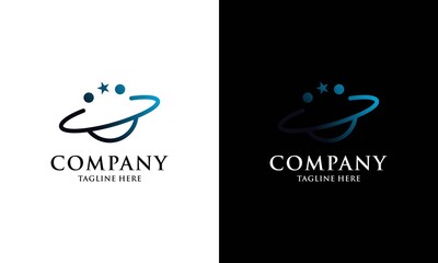 Simple and modern logo design for planet vector template.