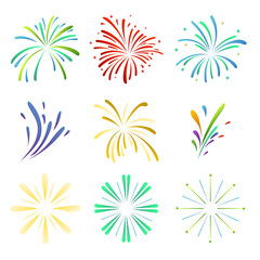 Firework set , can be use for celebration, party, and new year event , isolated on on white background , illustration Vector EPS 10