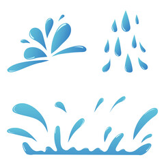 Water drop and splash symbols vector isolated on white background , Illustration Vector EPS 10