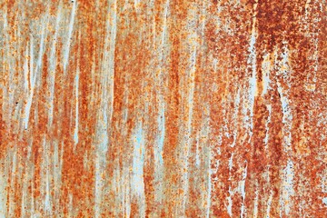 Painted metal background with rust stains