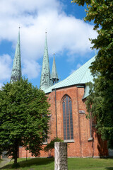 Fototapeta na wymiar Basilica of St. Mary st. marien church in luebeck historical building
