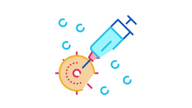 injection exactly to appointed place Icon Animation. color injection exactly to appointed place animated icon on white background