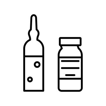 Ampoule Vector Line Icon Design