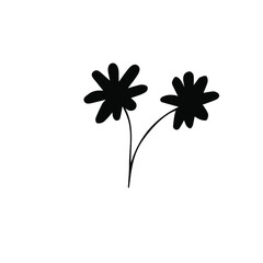 Cute hand drawn set of graphic floral and herbal elements. Doodle vector illustration isolated on white background for wedding design, logo and greeting card.