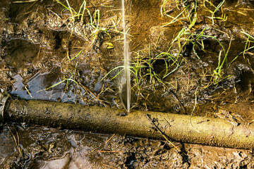 Leakage in the connection of the pipes for pumping water from the pond. A hole in a fire hose from...