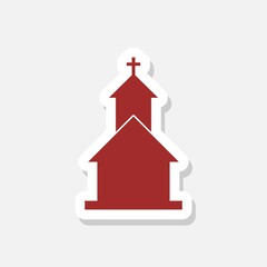 Church building icon isolated on gray background