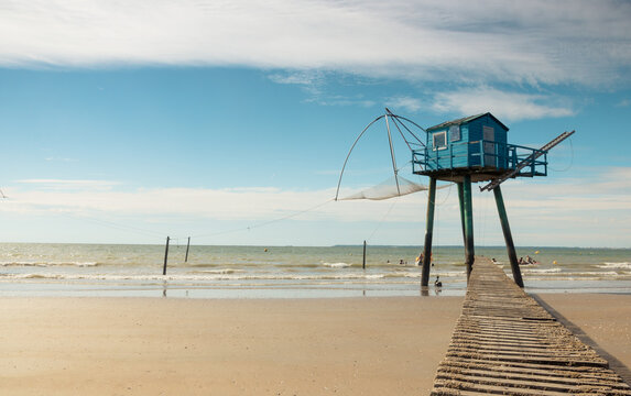 p&ecirc;cherie bleue de Tharon sur la plage de Saint-Michel-Chef-Chef en Loire Atlantique