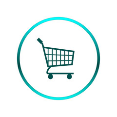 Shopping cart. Flat icon. 