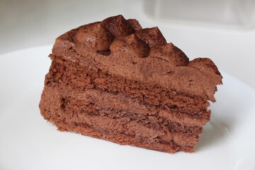slice of cake with chocolate