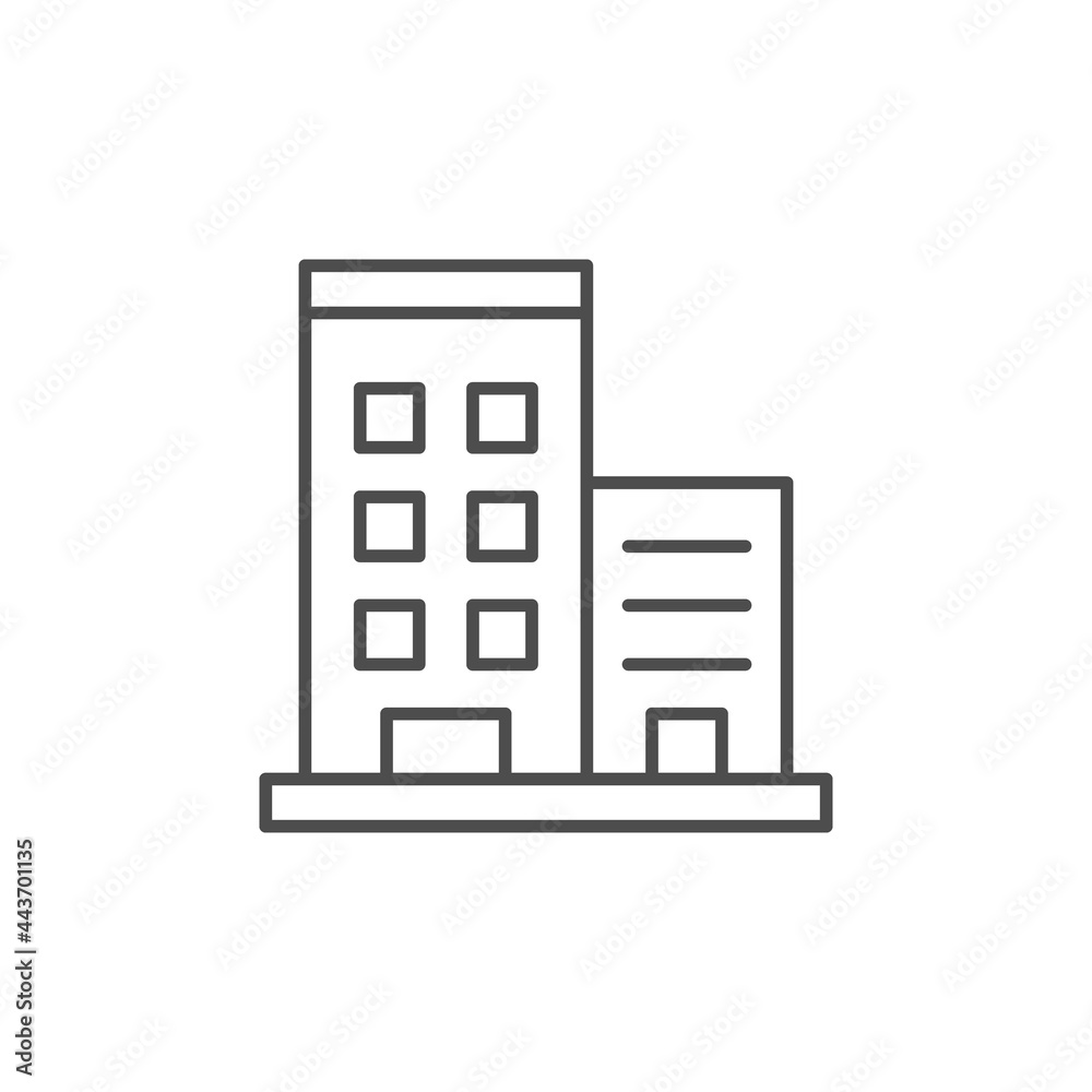 Canvas Prints apartment house line outline icon isolated on white