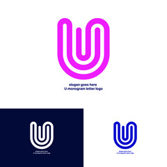 Minimal creative U letter logo, U icon, U font, U symbol.