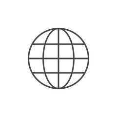 Globe line icon or world concept isolated on white