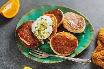 American classic pancakes on plate