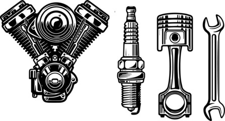 hand drawn illustration of a set of instruments