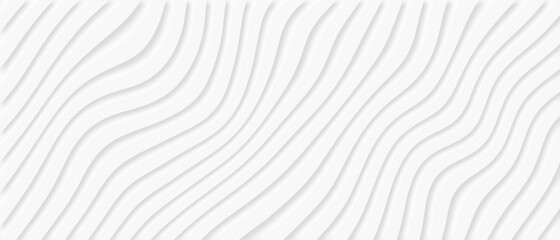 Fototapeta na wymiar Abstract Neumorphism design stripes wave motion, modern white geometry waving line shape animation presentation illustration background