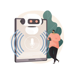 Chatbot voice controlled virtual assistant abstract concept vector illustration.