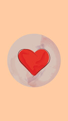 Highlights for Instagram. A heart icon with a watercolor effect. A vector image.