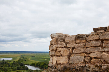 old brick wall from tower background