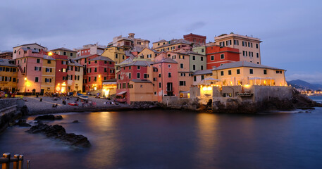 Boccadasse beach with the colorful houses